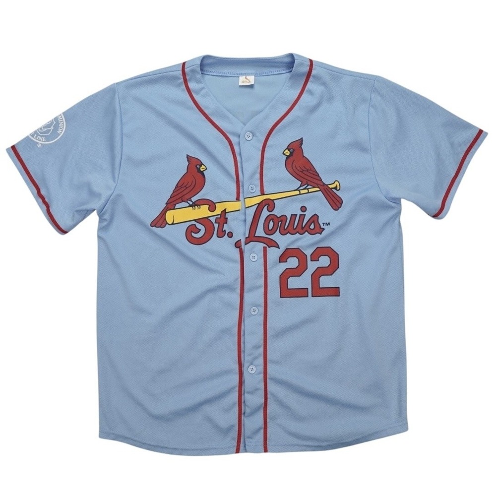 St. Louis Cardinals Jersey Men's XL Blue MLB Baseball Flaherty 22 Throwback